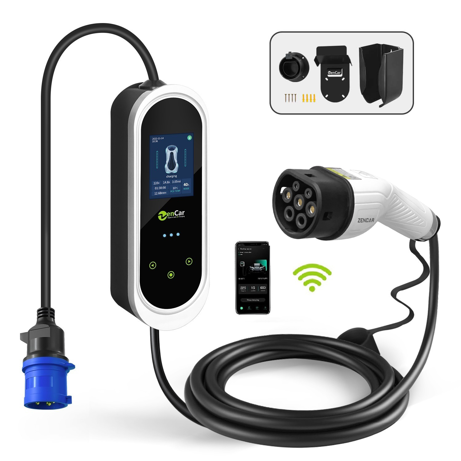 Cargadores Eléctricos para Autos EV Portable 7kW Tipo 2 IP66 - Imagen 2